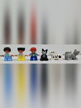 Lego Duplo Children Dog Cats Figures SEE PHOTOS - Lot of 6 - GUC